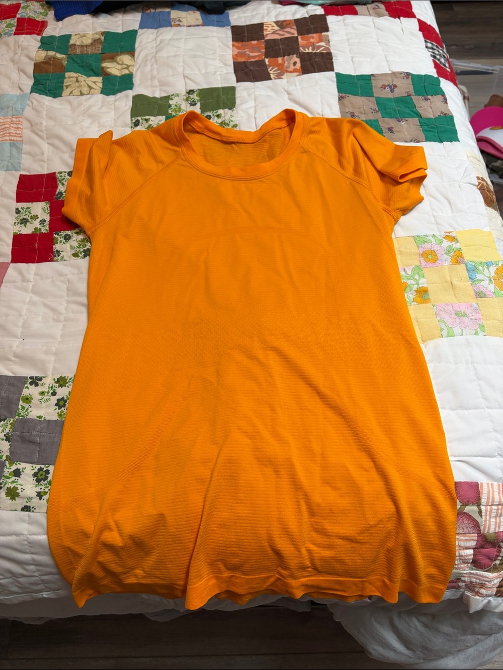 Lululemon Bright Orange Short Sleeve Tee